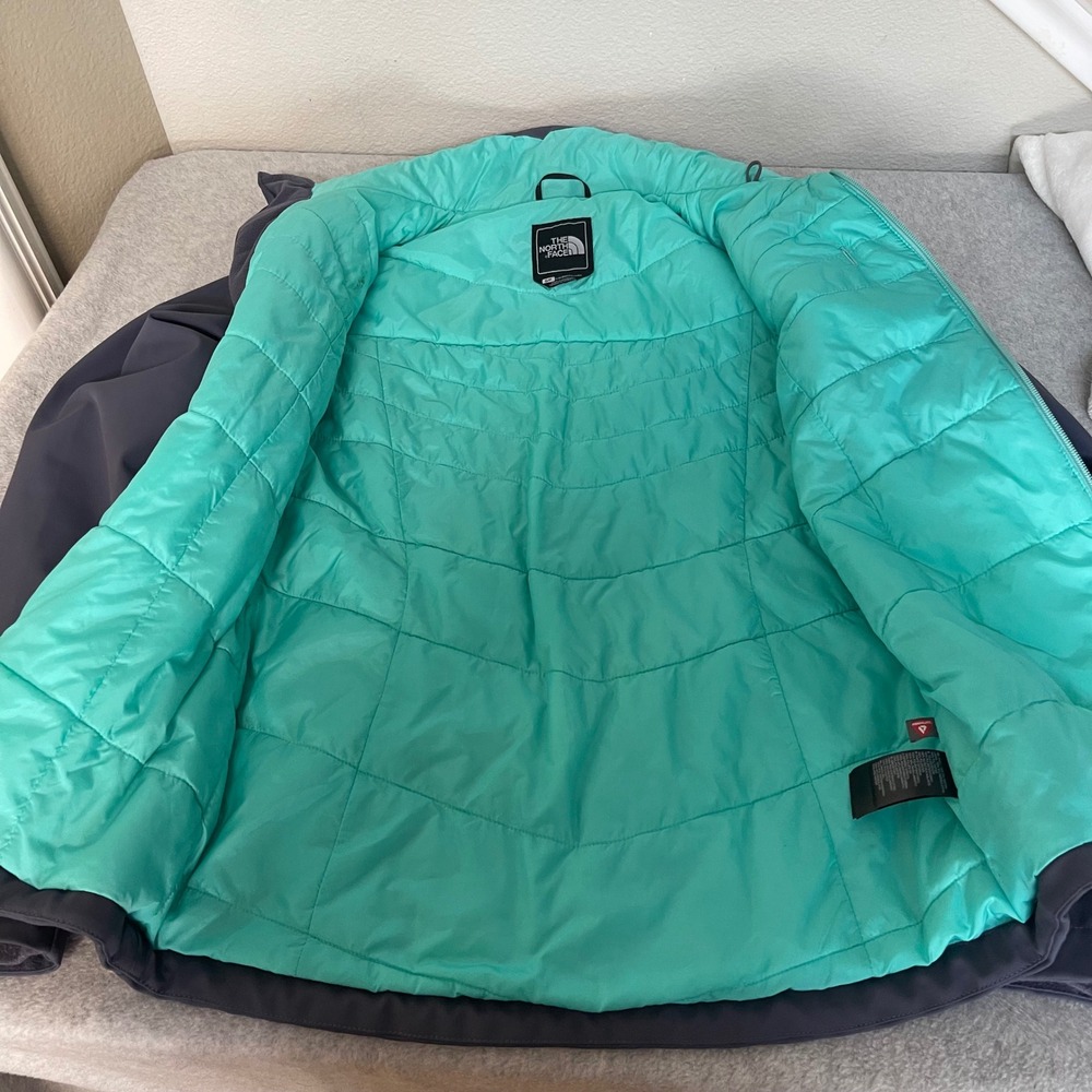The North Face Apex Softshell Jacket Women S Gray Teal Wind Water‎ Resistant - Picture 13 of 16